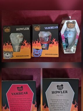 Vambear & Howler Blue Collectible Mini Snow Globe and Figure Set